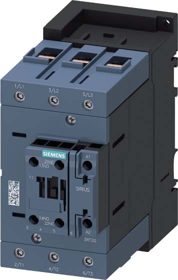 SIEMENS - SIE3RT24461AK60 Contattore, AC-1, 140 A/690 V/40 °C, a 3 poli, AC 110 V/50 Hz, 120 V/60 Hz, 1NO+1NC
