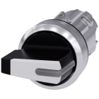 SIEMENS - SIE3SU10522FL600AA0 Selettore, illuminabile, 22 mm, rotondo, in metallo lucido, colore bianco, selettore corto