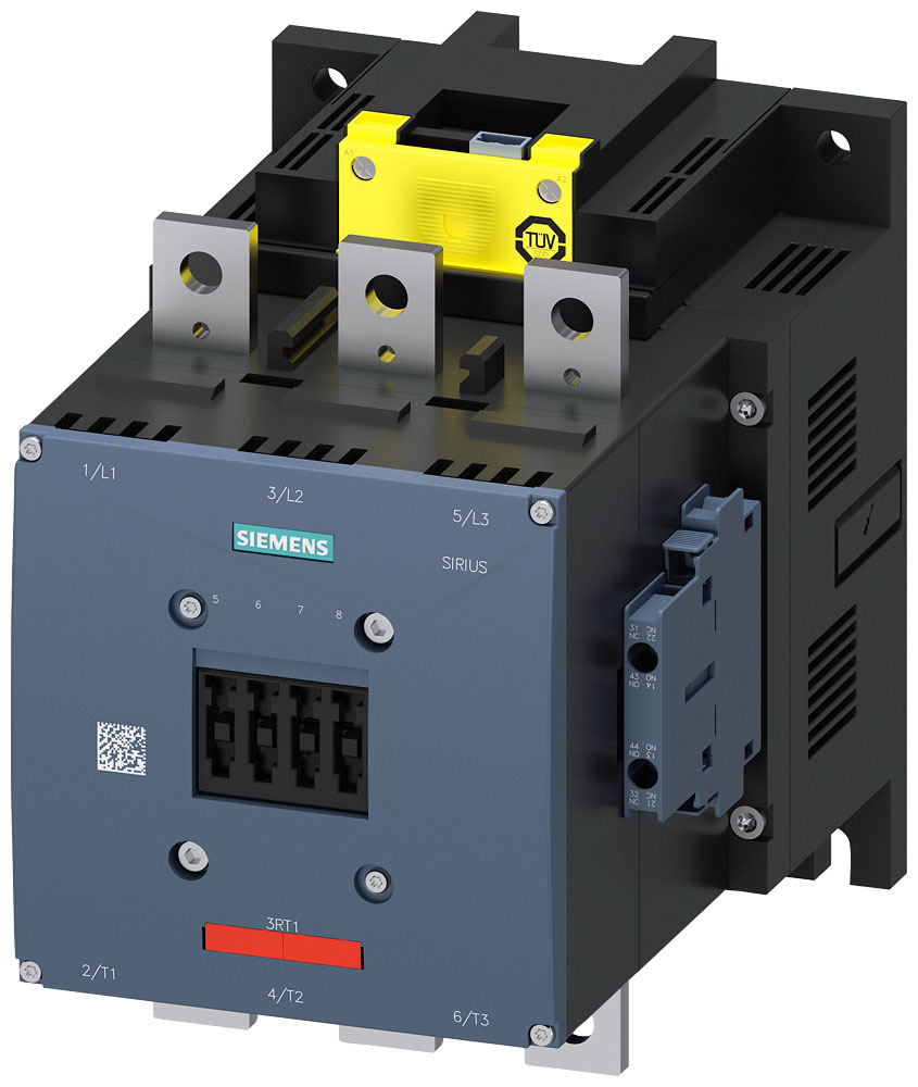 SIEMENS - SIE3RT10766SP363PA0 Contattore, AC-3e, 500 A/250 kW/400 V, a 3 poli, AC/DC 200 ... 277 V, ingresso PLC F, 2NO+2NC, sbarra di collegamento/morsetti a vite