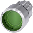 SIEMENS - SIE3SU10510CB400AA0 Pulsante luminoso, 22 mm, rotondo, in metallo, lucido, verde, ghiera, sporgente, ad impulso