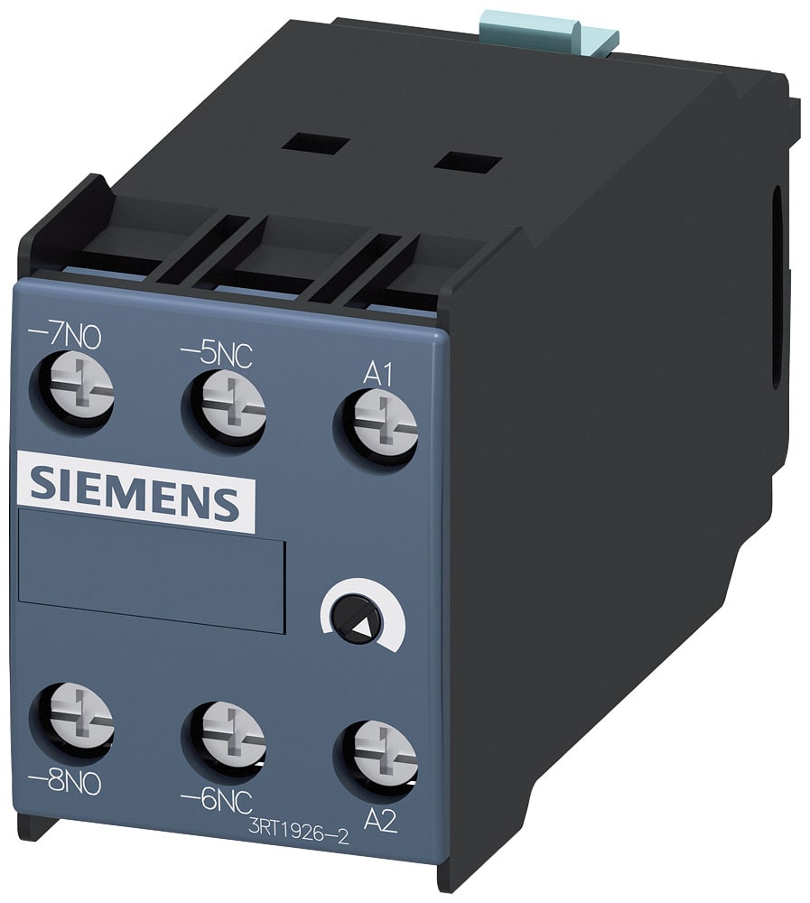 SIEMENS - SIE3RT19262EJ31 Blocchetto di contatti ausiliari campo di temporizzazione 5 ... 100 s, AC/DC 24 V