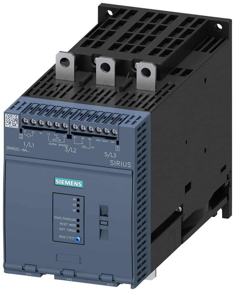 SIEMENS - SIE3RW50556AB15 SIRIUS softstarter 200 ... 600 V 143 A, AC 110 ... 250 V morsetti a vite, uscita analogica