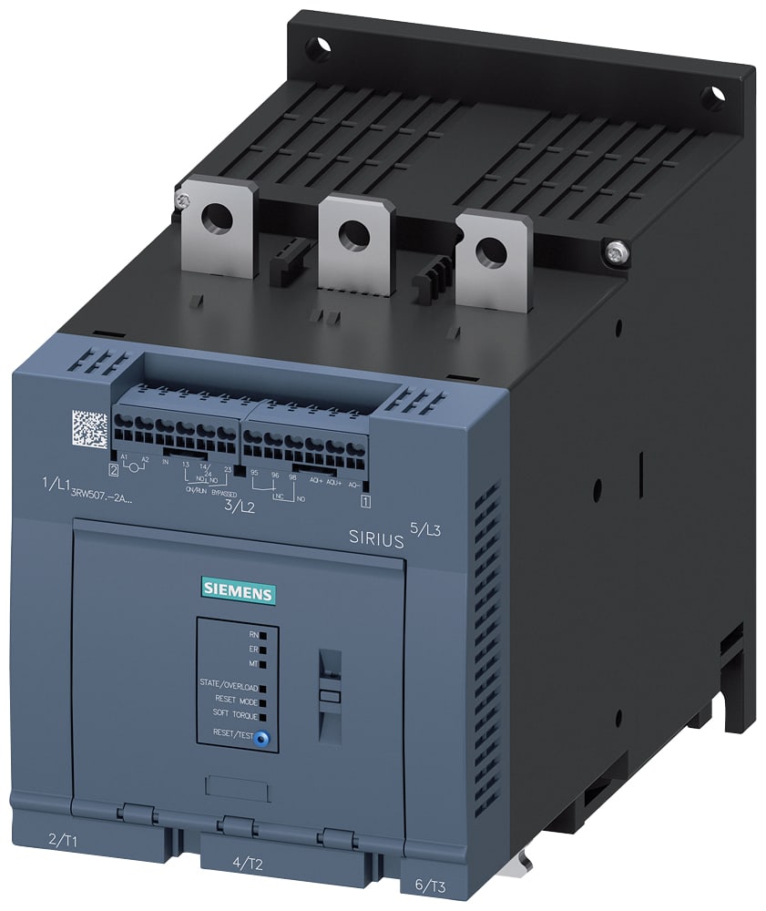 SIEMENS - SIE3RW50742AB15 SIRIUS softstarter 200 ... 600 V 315 A, AC 110 ... 250 V morsetti a molla, uscita analogica