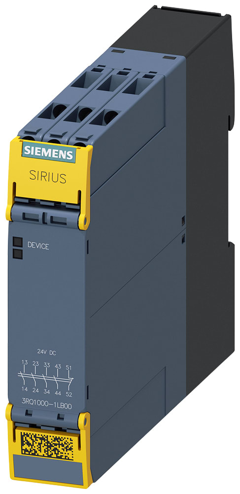 SIEMENS - SIE3RQ10001LB00 Morsetti dinterfaccia a relè a guida forzata, 4NO+1NC, AC/DC 24 V, morsetti a vite, SIL 2/PL c