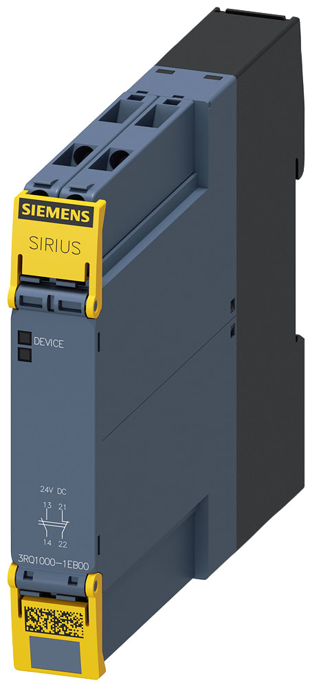 SIEMENS - SIE3RQ10001EB00 Morsetti dinterfaccia a relè a guida forzata, 1NO+1NC, AC/DC 24 V, morsetti a vite, SIL 2/PL c