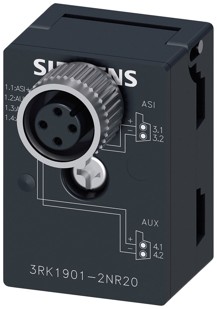 SIEMENS - SIE3RK19012NR20 Derivatore M12 AS-Interface U_AS-i e Uaux, con presa M12 IP67/68/69K, max. 4 A