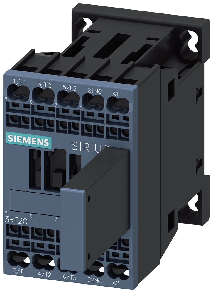 SIEMENS - SIE3RT20162EP02 Contattore, AC-3e, 9 A/4 kW/400 V, a 3 poli, AC 230 V, 50/60 Hz, 1NC, morsetti a molla