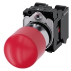 SIEMENS - SIE3SU11501GB203PW0 Pulsante a fungo di ARRESTO DI EMERGENZA, 22 mm, rotondo, in metallo, colore rosso, 1NC, 1NC, morsetti a molla