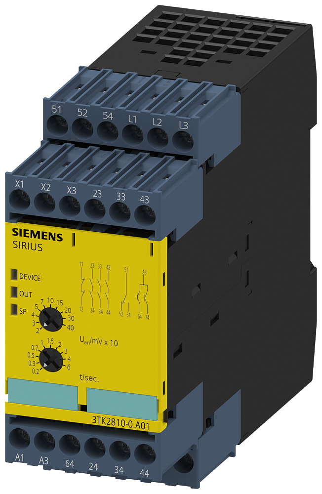 SIEMENS - SIE3TK28100GA01 Dispositivo di sicurezza, sorveglianza di stato di fermo orientata alla sicurezza, AC 230 V