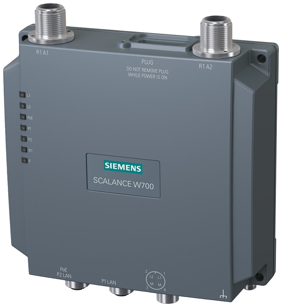 SIEMENS - SIE6GK57781GY000TA0 IWLAN Access Point, SCALANCE W778-1 M12 EEC, 1 interfaccia radio, 2 connessioni antenna N-CON, supporto iFeature via KEY-PLUG, IEEE 802.11a/b/g/h/n...