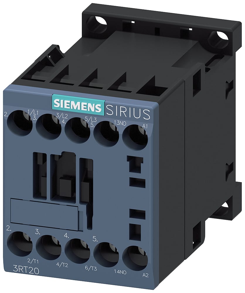 SIEMENS - SIE3RT20151AB012AA0 Contattore, AC-3e, 7 A/3 kW/400 V, a 3 poli, AC 24 V, 50/60 Hz, 1NO, morsetti a vite