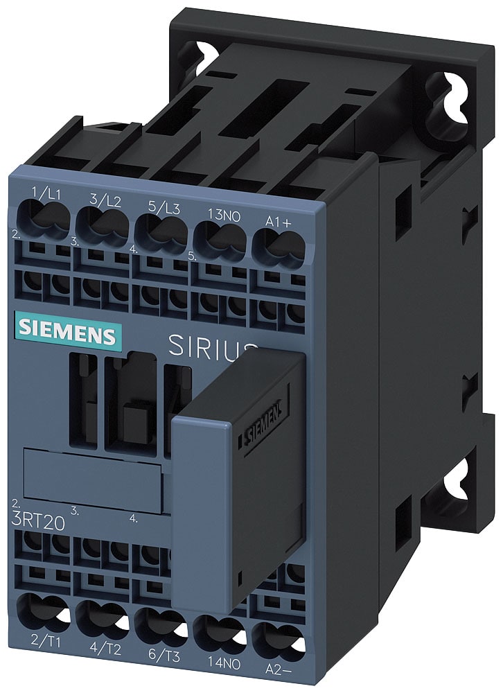 SIEMENS - SIE3RT20152QB41 Contattore dinterfaccia, AC-3e, 7 A/3 kW/400 V, a 3 poli, DC 24 V, 1NO, morsetti a molla
