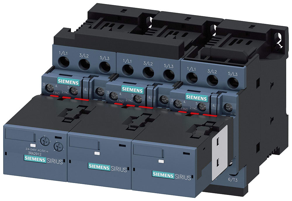 SIEMENS - SIE3RA24238XF321BB4 Teleavviatore stella-triangolo AC-3, 11 kW/400 V DC 24 V, a 3 poli S0