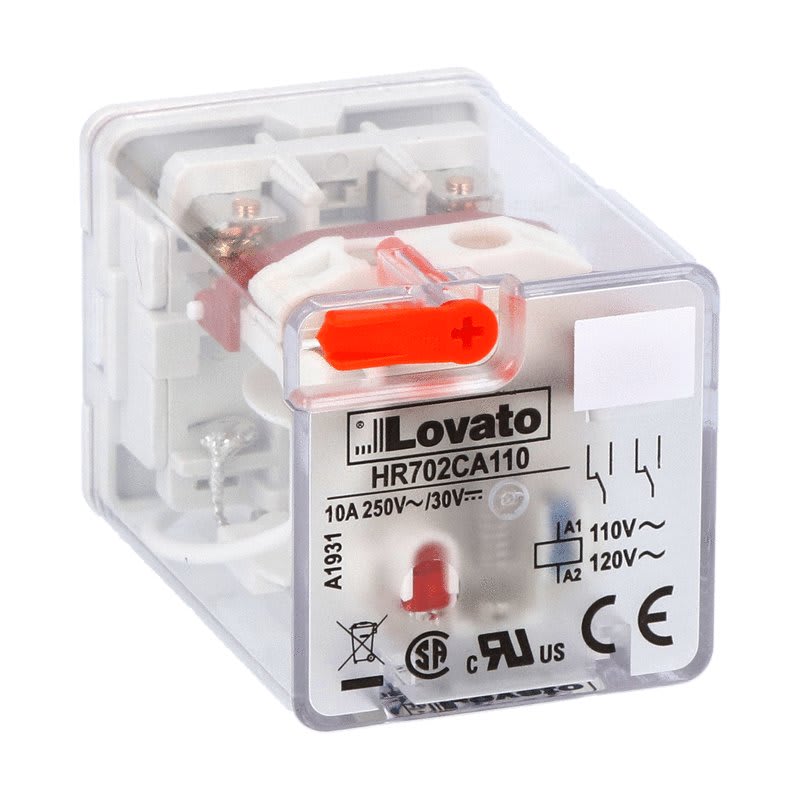 LOVATO - LOVHR702CA110 RELE  INDUST. OCTAL 2SC 10A 110VAC+LED