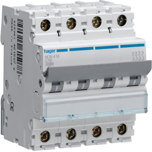 HAGER - HAGNCN401A INTERR. AUTOM. 4P 1A 10 KA C 4M