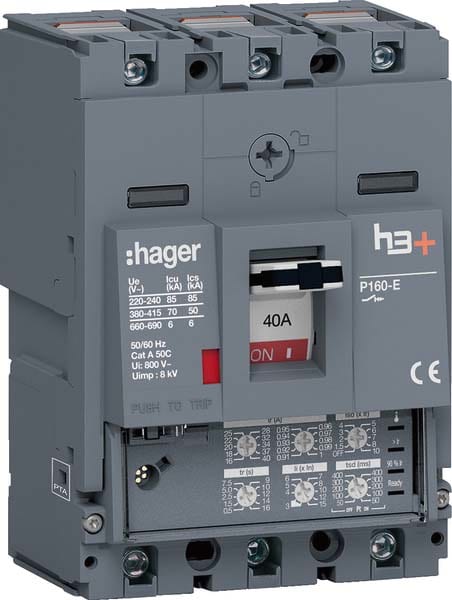 HAGER - HAGHES040JC INT AUT H3+ P160 LSI 3P 40A 70KA