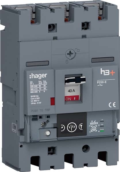 HAGER - HAGHET040NR INT AUT H3+ P250 ENERGY 3P 40A 70KA