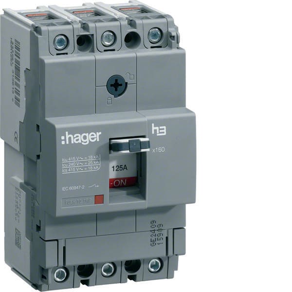 HAGER - HAGHHA160H INTERR AUTOM X160 3P 25KA 160A SGANC TM