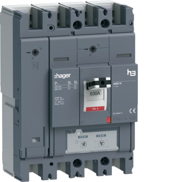 HAGER - HAGHHJ631DE INT AUT H3 X630 TM 4P 630A 25KA N REG
