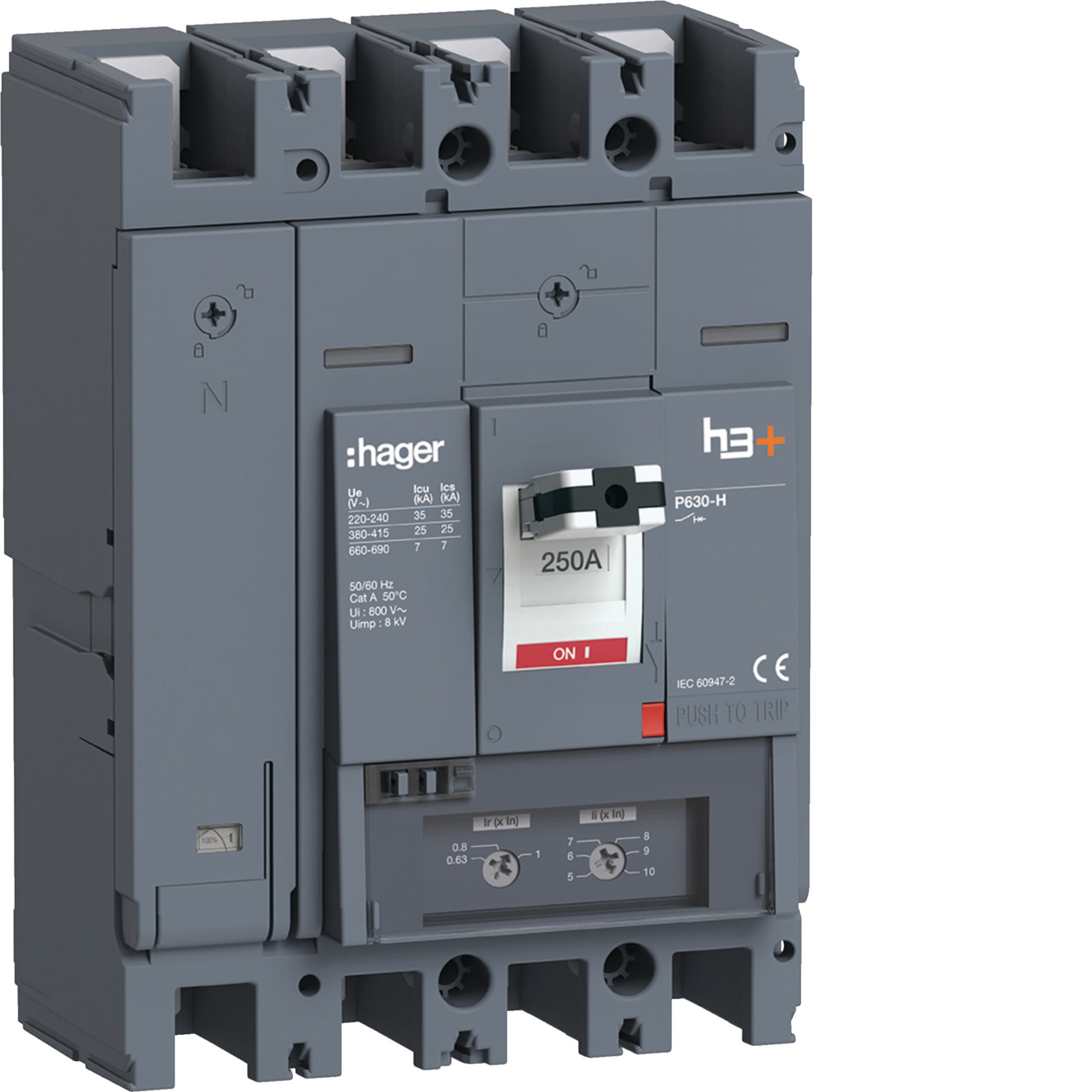HAGER - HAGHHW251DR INT AUT H3+ P630 TM 4P 250A 25KA N REG