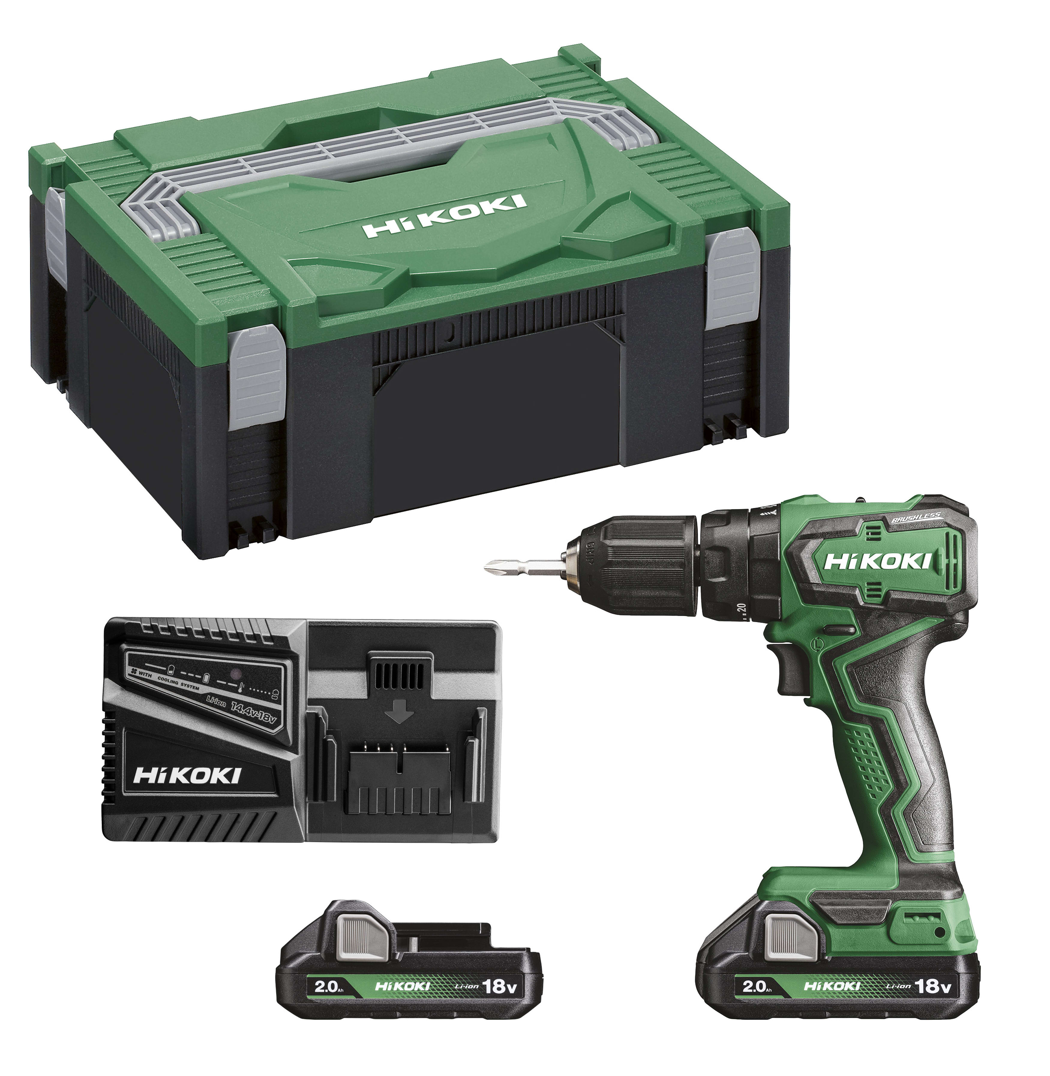 HIKOKI POWER TOOLS - HIADV18DDWRZ TRAPANO AVVIT. PERCUSS 18V, 2X2.0AH