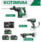 HIKOKI POWER TOOLS - HIAKCIT3MVA4 KIT DV18DC+DH1826DA+G1813DVE+3XMVA