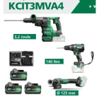 HIKOKI POWER TOOLS - HIAKCIT3MVA4 KIT DV18DC+DH1826DA+G1813DVE+3XMVA
