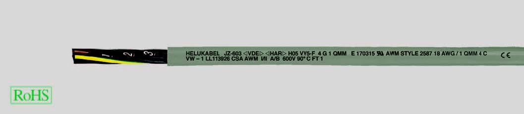 HELUKABEL ITALIA SRL - HLK83704 OZ-603 2X0.5 QMM (20 AWG) GREY