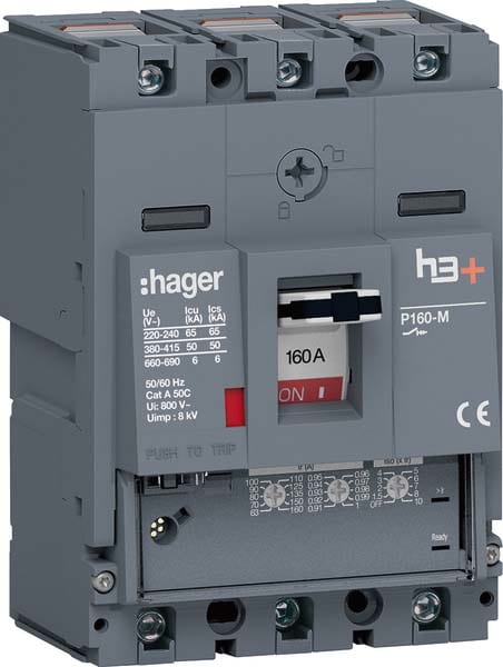 HAGER - HAGHMS160GC INT AUT H3+ P160 LSNI 3P 160A 50KA
