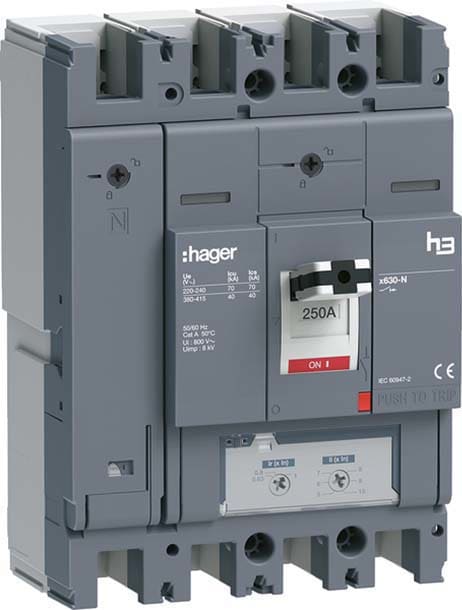 HAGER - HAGHNJ251DR INT AUT H3 X630 TM 4P 250A 40KA N REG