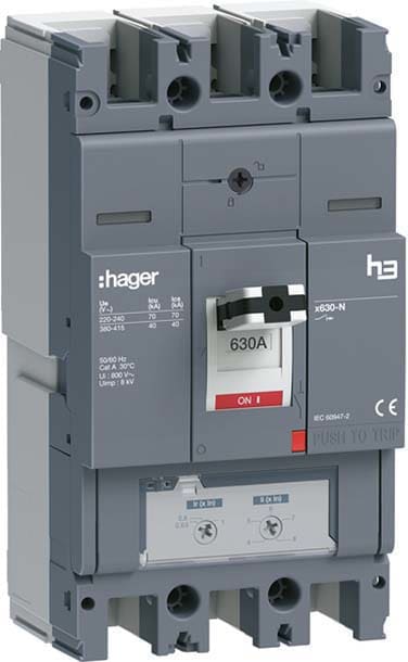 HAGER - HAGHNJ630DE INT AUT H3 X630 TM 3P 630A 40KA