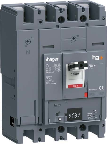 HAGER - HAGHNW251NR INT AUT H3+ P630 ENERGY 4P 250A 40KA N R