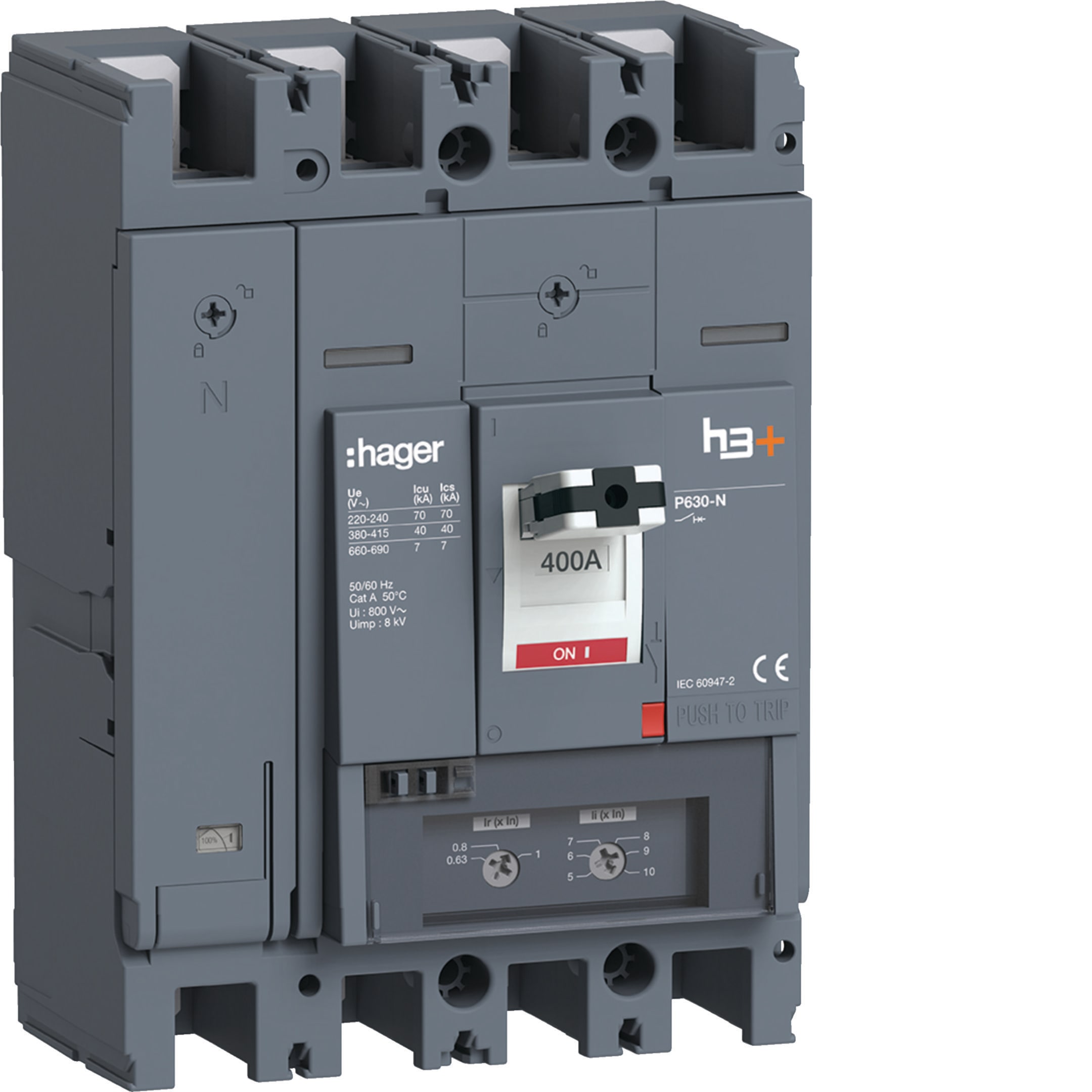 HAGER - HAGHNW401DR INT AUT H3+ P630 TM 4P 400A 40KA N REG