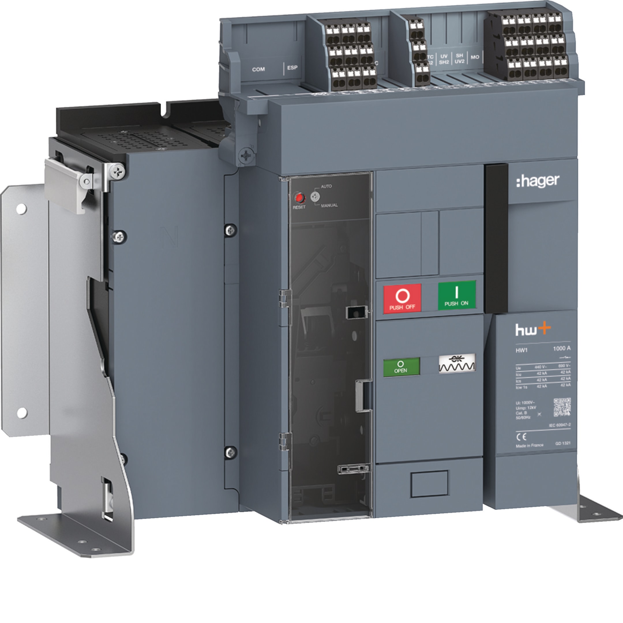 HAGER - HAGHW1N410FB ACB HW1 42KA 1000A 4P FISSO X SENTINEL