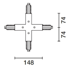 IGUZZINI ILLUMINAZI - IGZ3.MXY0.001.0 GIUNTO A CROCE PER BINARIO