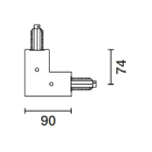 IGUZZINI ILLUMINAZI - IGZ3.MXY7.001.0 GIUNTO AD L C/CONDUT.TERRA ESTER.X BINAR