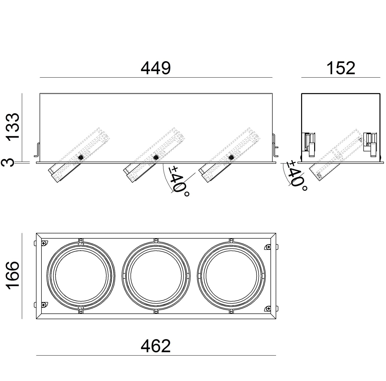 LINEA LIGHT (ILED) - ILD99502 CESTA GRANDE 3X 166X462X132 NG5