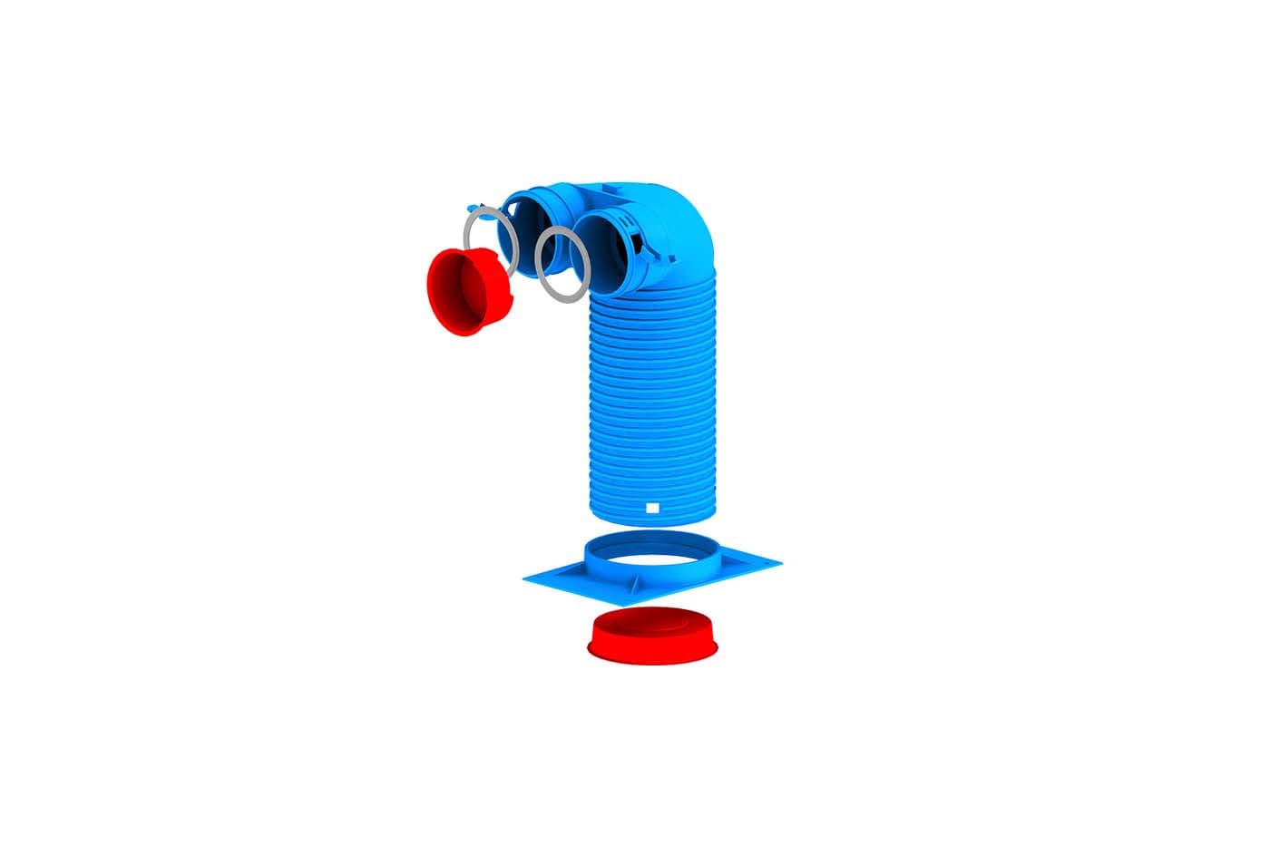 TECNOSYSTEMI SPA SOC - TNS30100140 RACCORDO A 90  PER TUBO FLESSIBILE  75MM