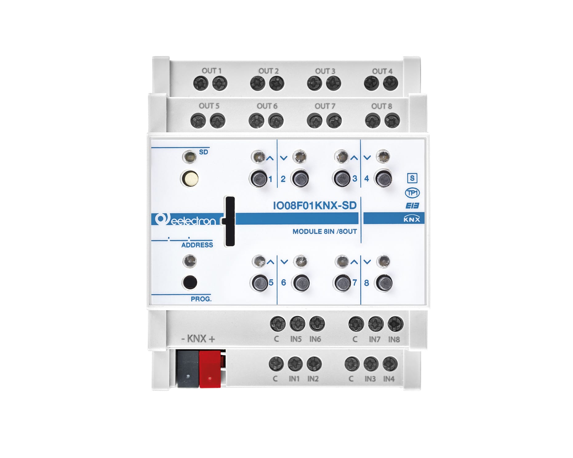 EELECTRON SPA - EEXIO08F01KNX-SD MODULO DIN UNIV 8 IN/8 OUT PLUS+CARD SD