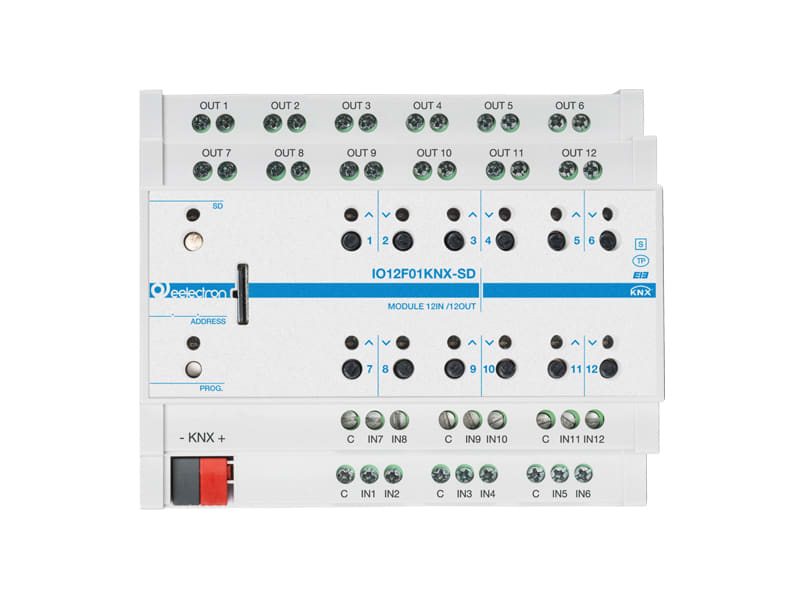 EELECTRON SPA - EEXIO12F01KNX-SD MODULO DIN UNIV. 12 IN/12OUT PLUS+CARD S