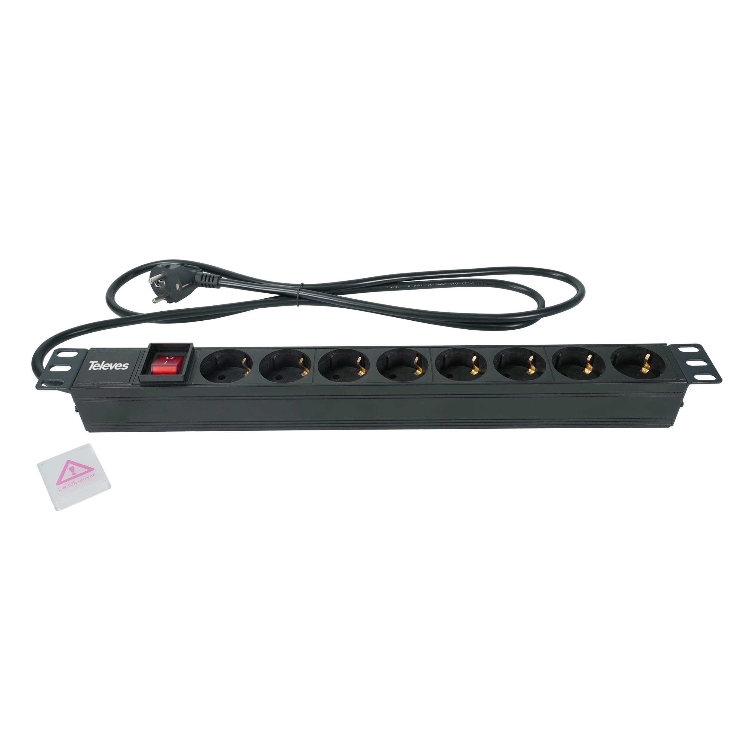 TELEVES ITALIA SRL - TVV533001 MULTIPRESA 8 SCHUKO 16A RACK 19? 1U  NER