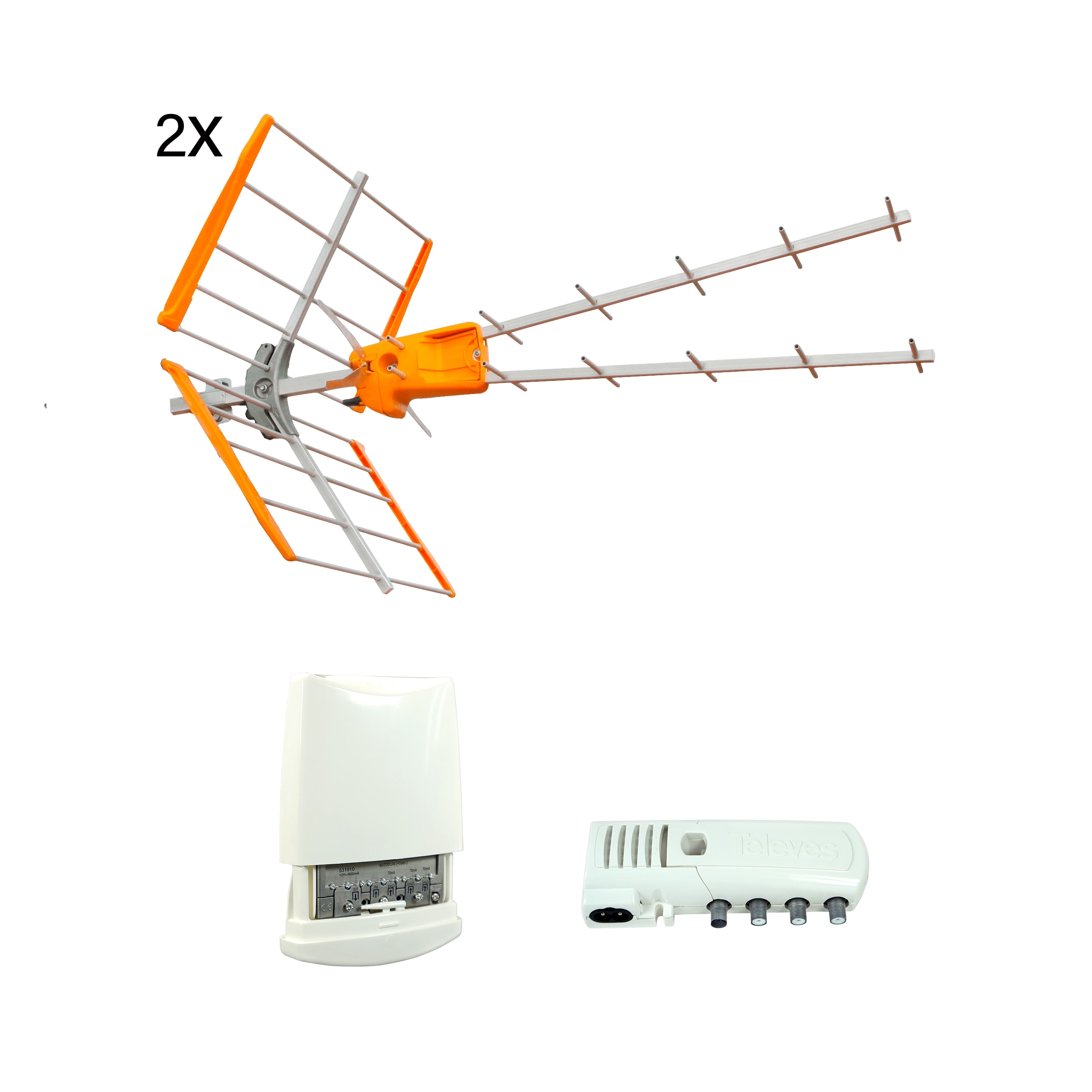 TELEVES ITALIA SRL - TVV149296 KIT: 2XANT.V ZENIT + SMARTKOM + ALIM.12V