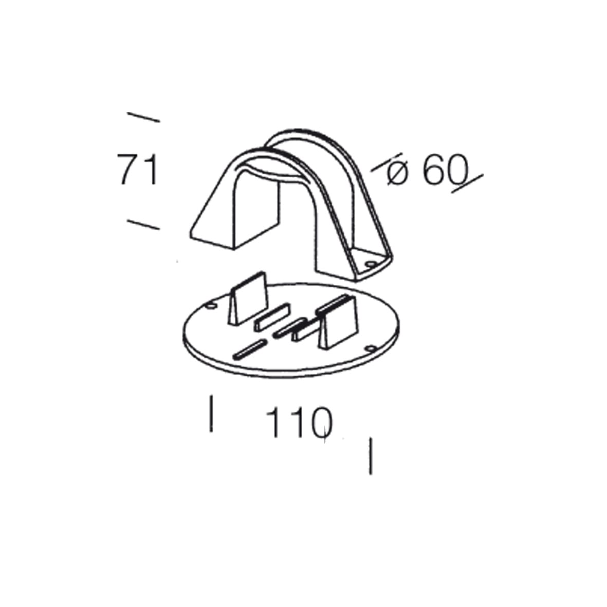 DISANO - DIS99133600 SUPPORTO A PALO 120 NERO