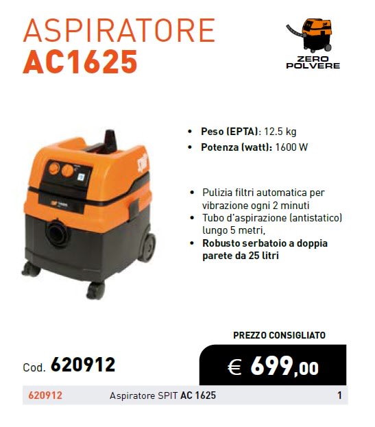 ELEMATIC SPIT - ITP620912 ASPIRATORE AC 1625