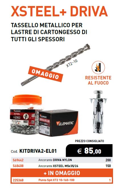 ELEMATIC SPIT - ITPKITDRIVA2-EL01 KIT DRIVA NYLON + XSTEEL