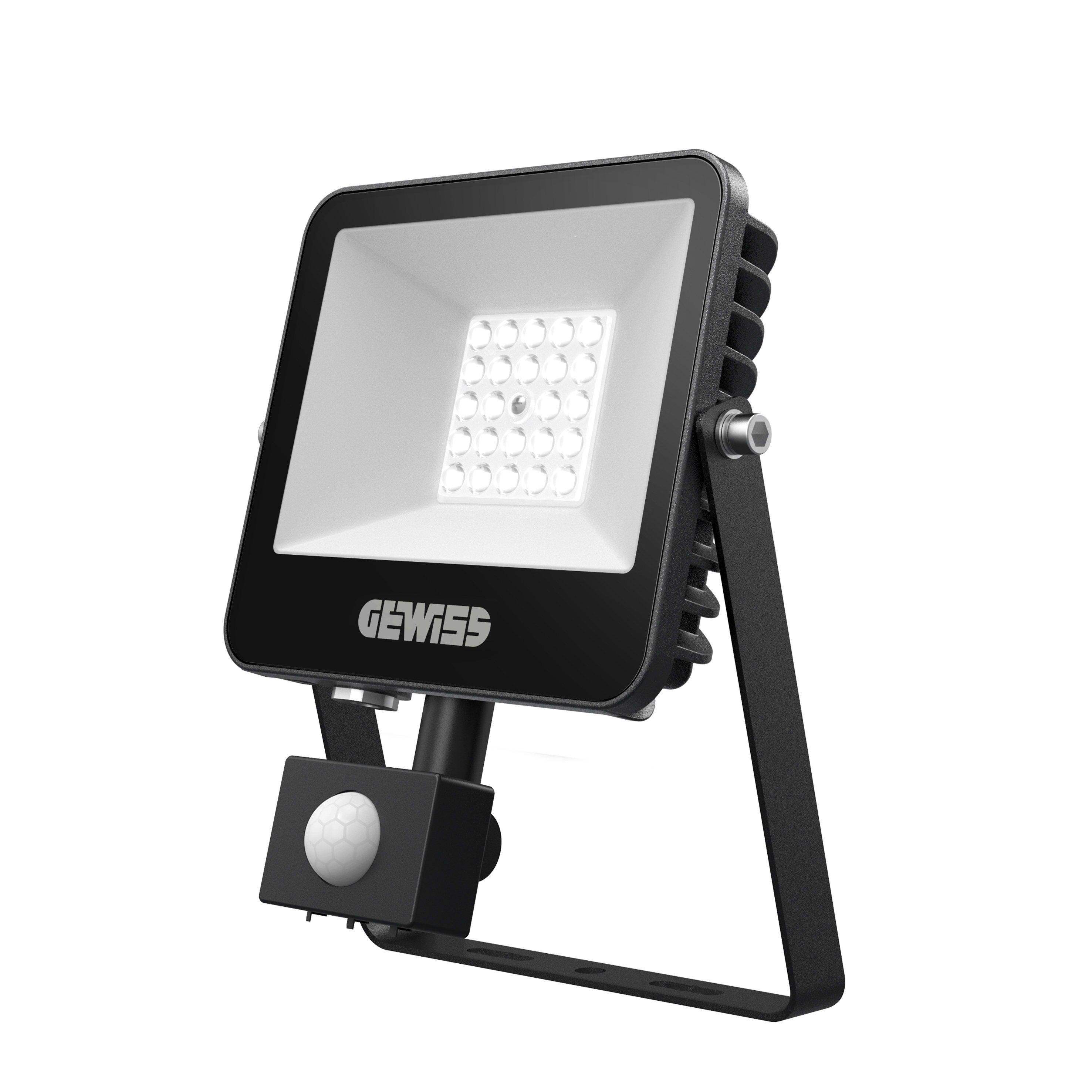 GEWISS - GEWGWF1105AL840 ELIA FL MINI - XS1 10W - 100° - 4000K CRI80 - ON/OFF + SENSORE PIR - IP66 - CLASSE I - NERO