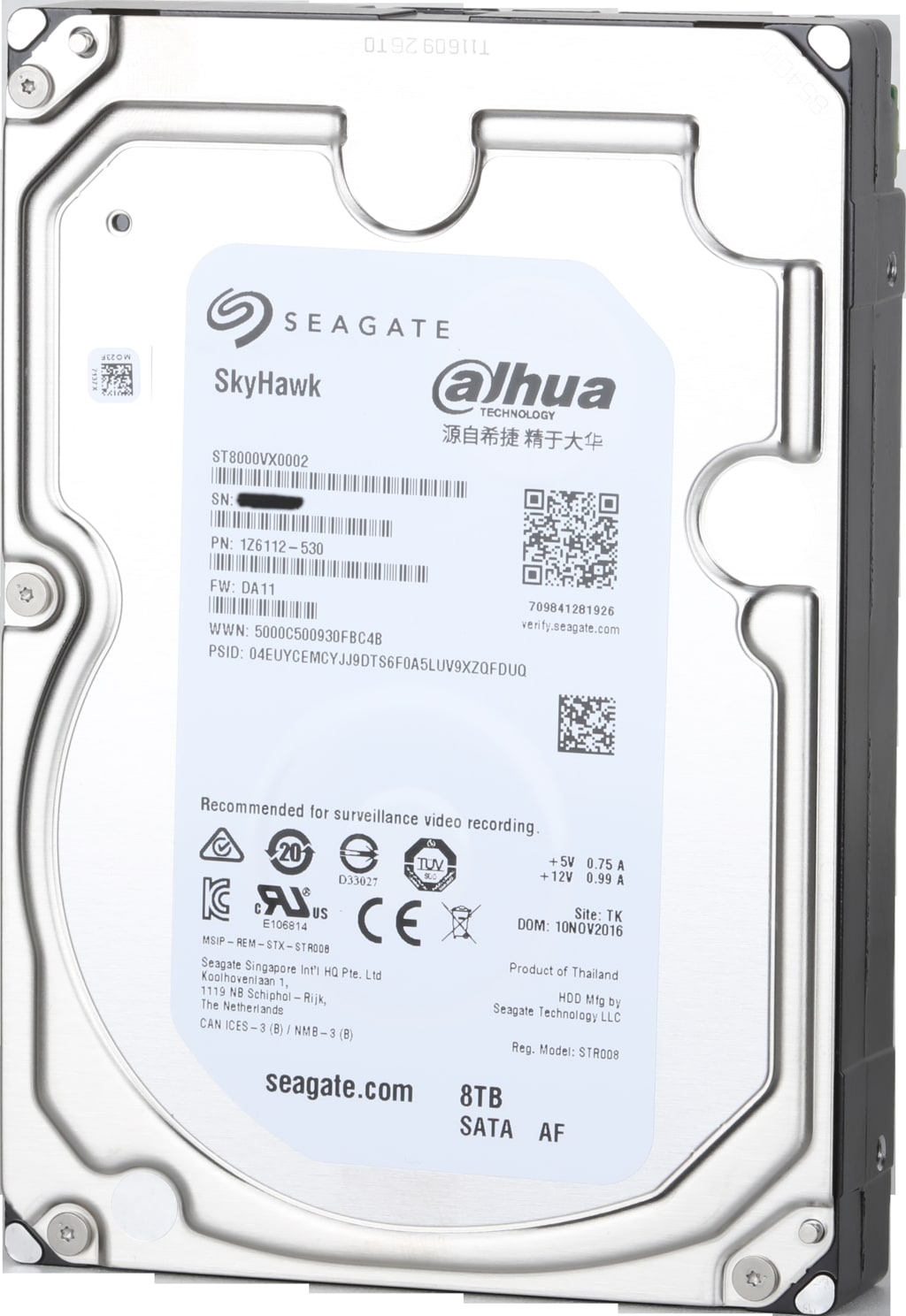 DAHUA TECHNOLOGY - DUHM-0006586 HDV-803: HARD DISK SATA 3.5  DA 8 TB SPE