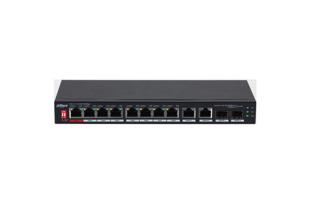 DAHUA TECHNOLOGY - DUHM-0027252 PFS3210-8GT2GF-96: SWITCH UNMANAGED CON