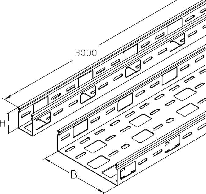 DIETZEL - DIE079847 Installationskabelrinne, 200x60x3000 mm,
