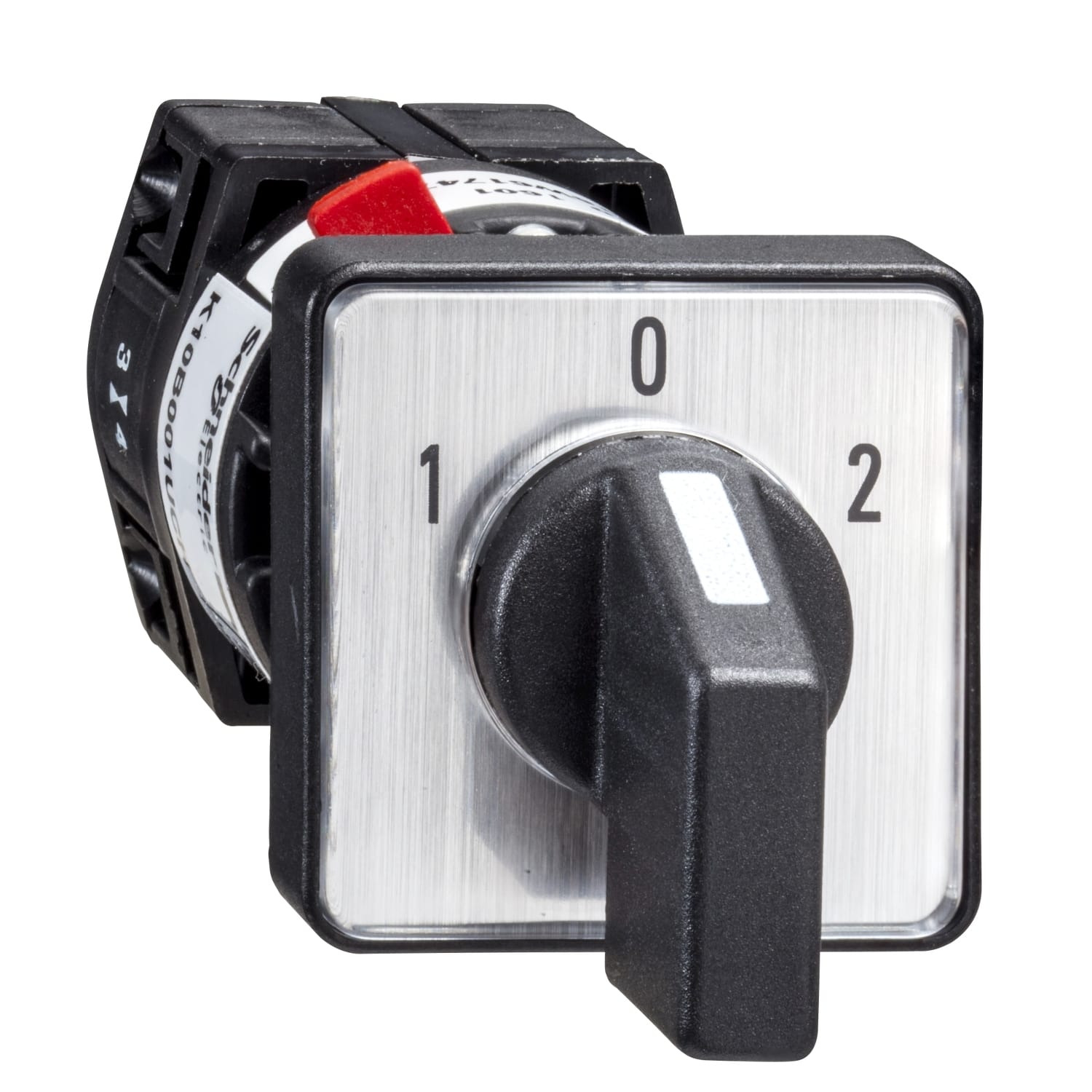 SCHNEIDER ELECTRIC - SNRK10D002UCH Complete cam switch, Harmony K1, K2, cam changeover switch, 16mm or 22mm, plastic, 2 poles, position 0, 60degrees, 10A, 30x30mm, marked 1 0 2